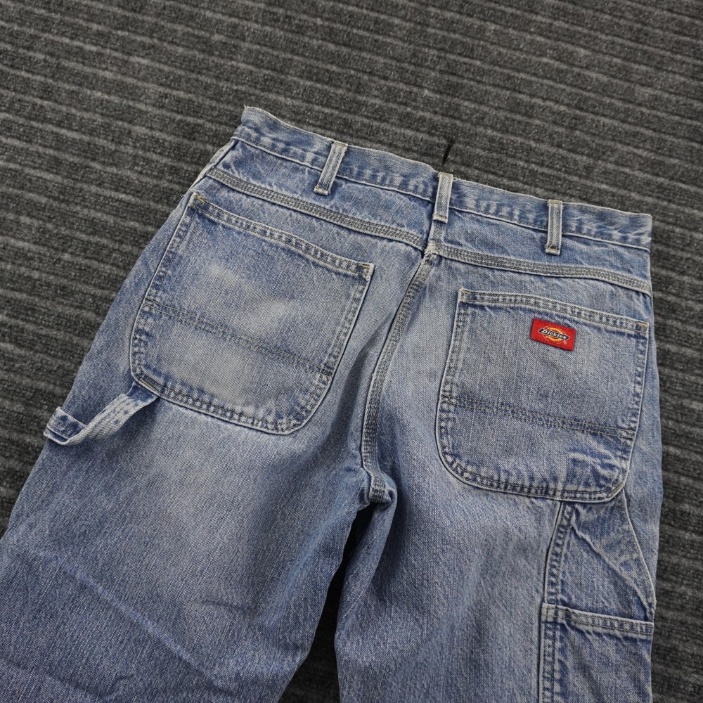 Dickies Carpenter Jeans Mens 30x33 Blue Light Wash Denim Workwear Utility